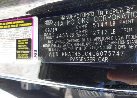 2020 Kia Stinger Gt1 из США, поврежденный, VIN KNAE45LC4L6075747